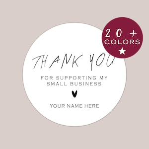 Thank You Stickers | Personalized Business Stickers | Bulk Label Seals | Small Business Branding | Custom Stickers, Labels, Tags (B330)