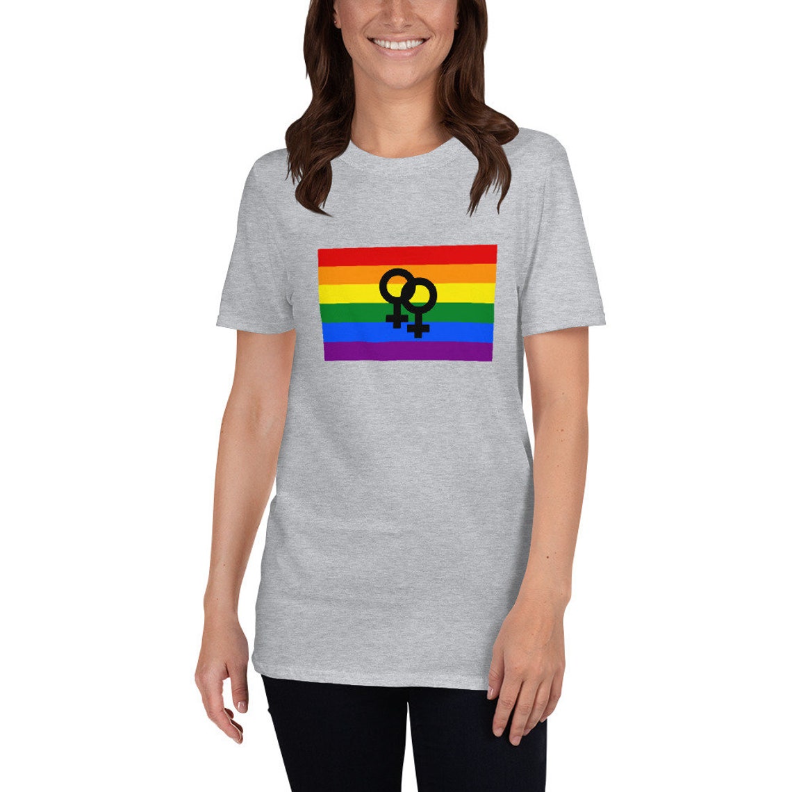 LGBTQ Lesbian Pride Flag T-Shirt | Etsy