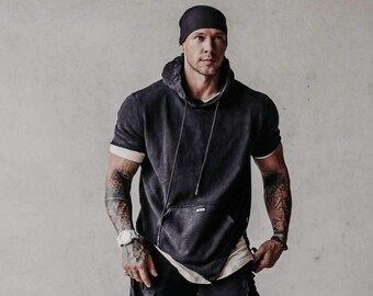short sleeve hoodie mens