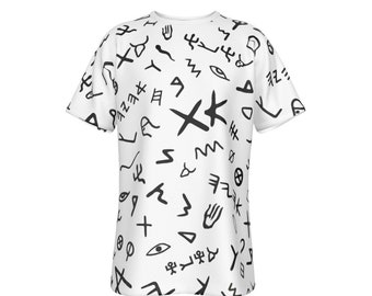AHAYAH Paleo Phoenician Pictograph Hebrew Alphabet White T Shirt