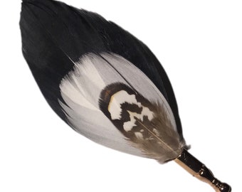 Black, White, and Brown, Feather Lapel Pin