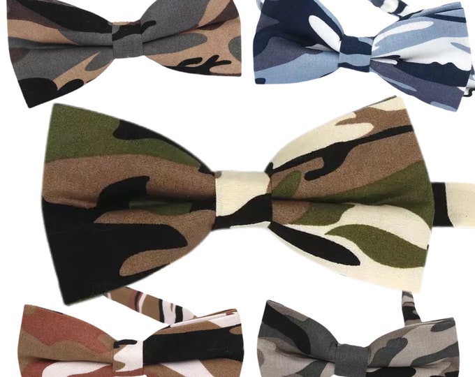 Camouflage Print Bow Ties (5 Colors)