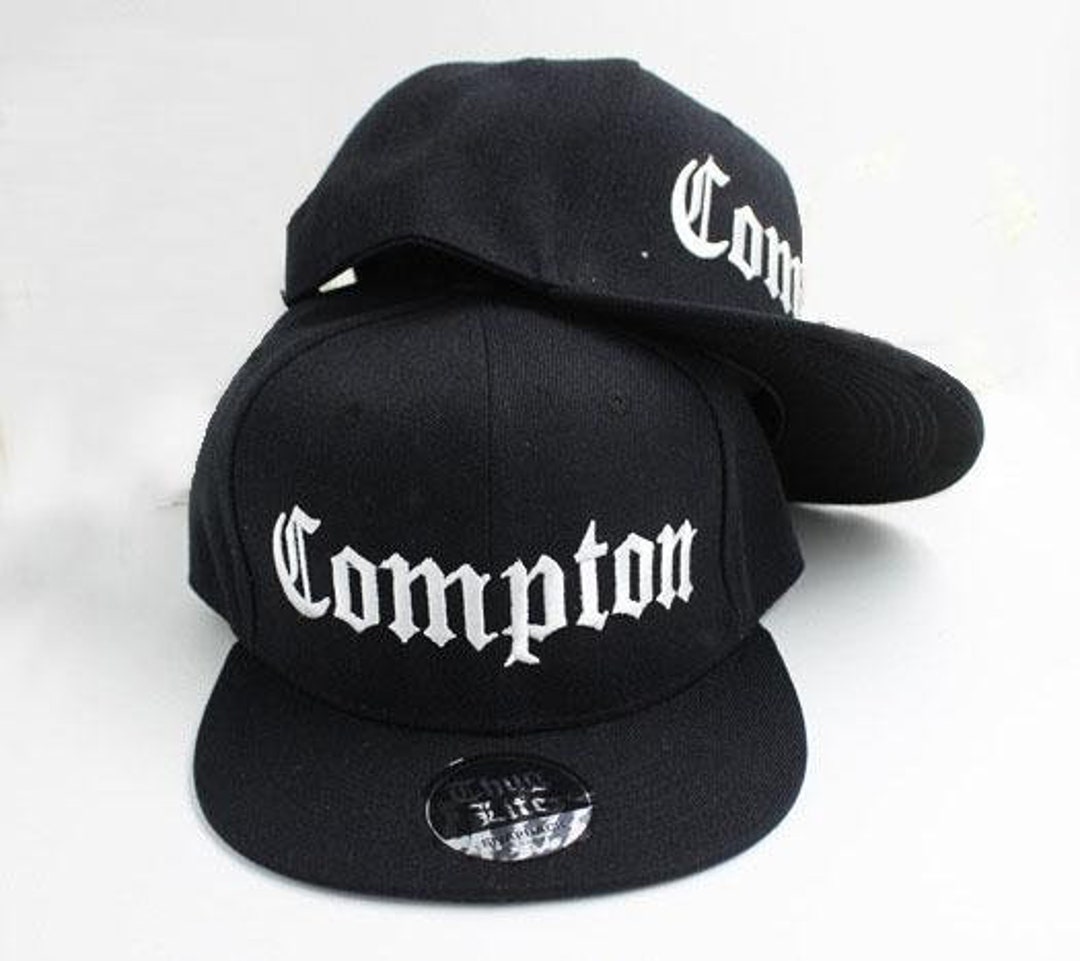 Compton Embroidered Snapback Cap Hat 2 Colors Black or White - Etsy