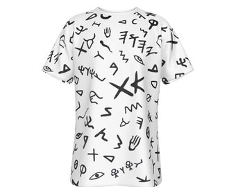 YAHUAH Paleo Phoenician Pictograph Hebrew Alphabet White T Shirt
