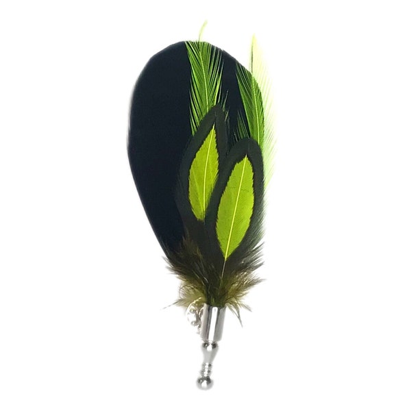 Multi-Feather Pin in Original Grey