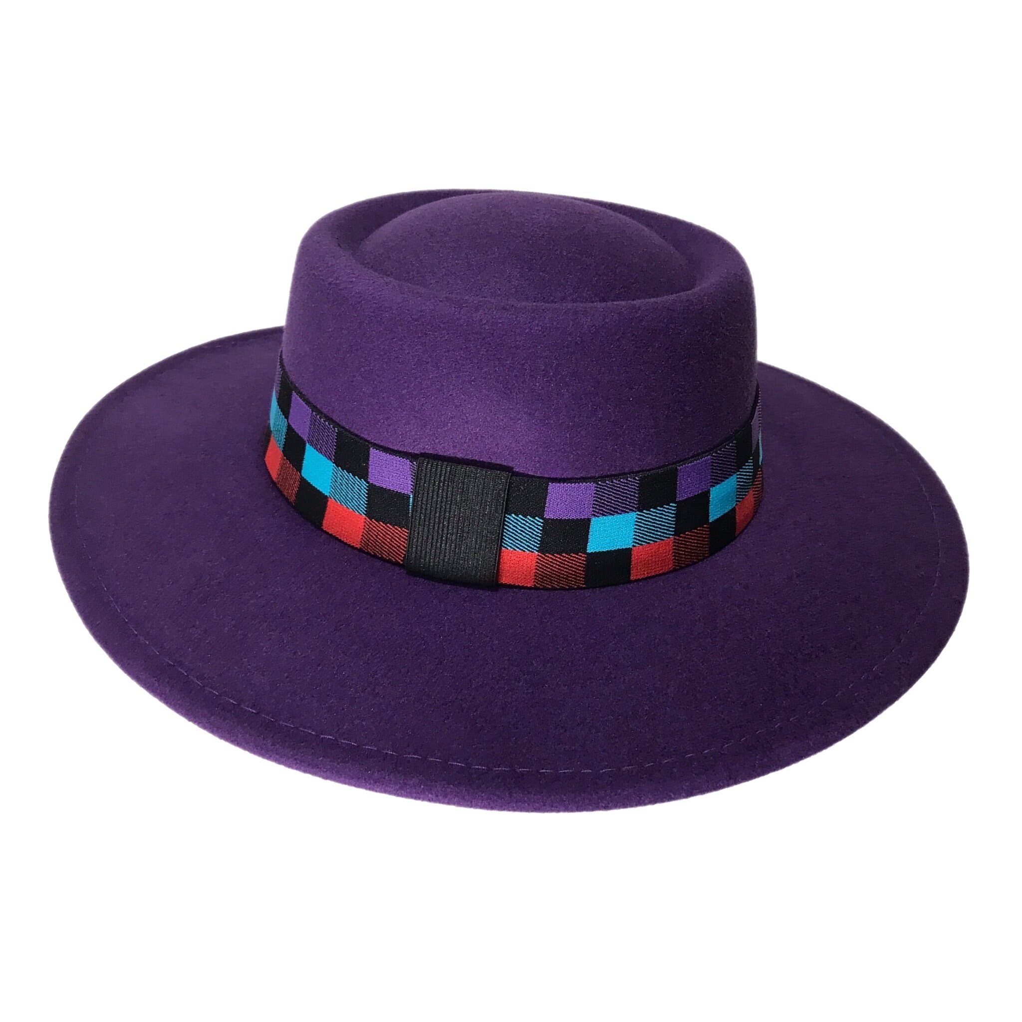 Purple pork pie hat sales