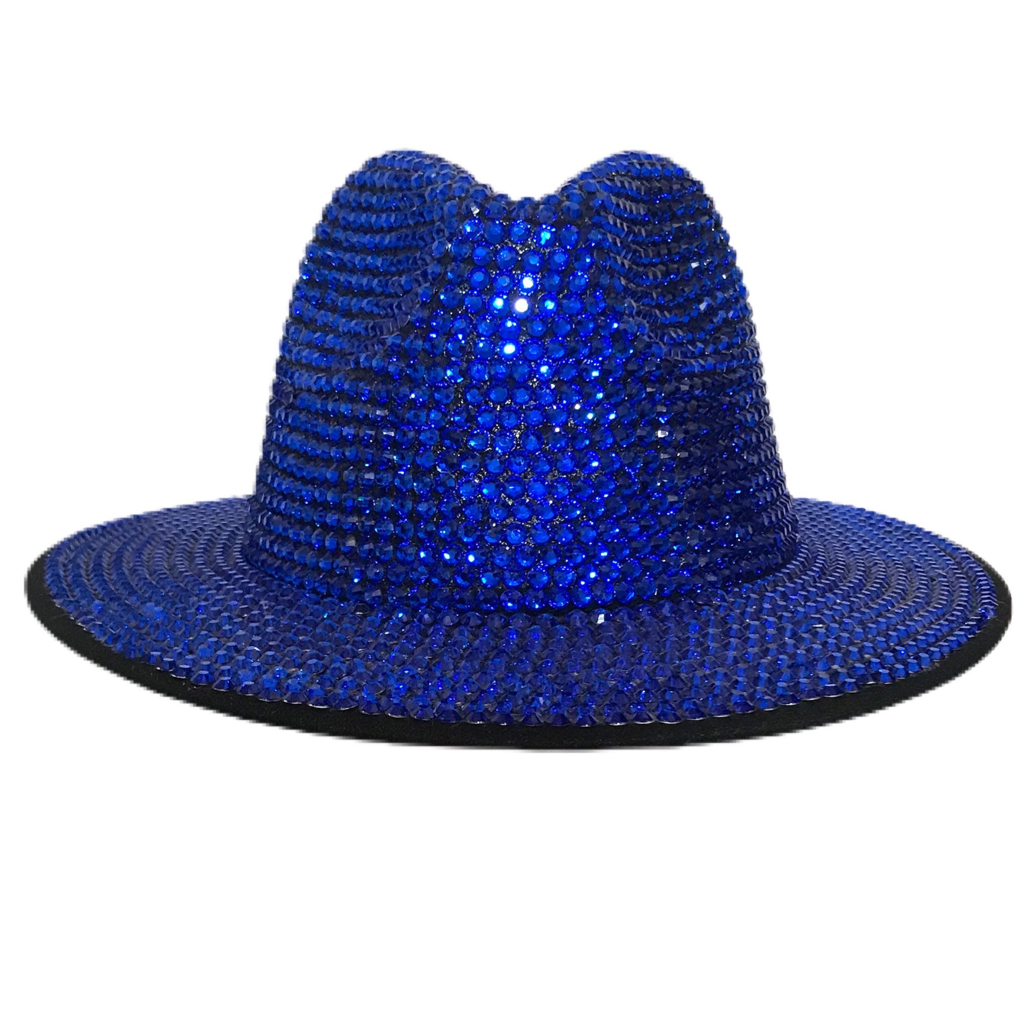 SPARKLE Royal Blue Rhinestone Fedora 