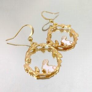 Cute Rabbit Dangle/Drop gold Earrings | Japanese Anime inspire earrings | For Women | For Men