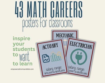 Math Careers Classroom Posters: High School & Middle School (Digital Download)