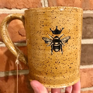 Cozy Queen Bee Pottery Mug Handmade Gift for Her