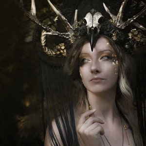 Coiffe Corbeau Raven /Gothic/Headpiece / Fantastique / Witch / Wiccan / Pagan / Costplay