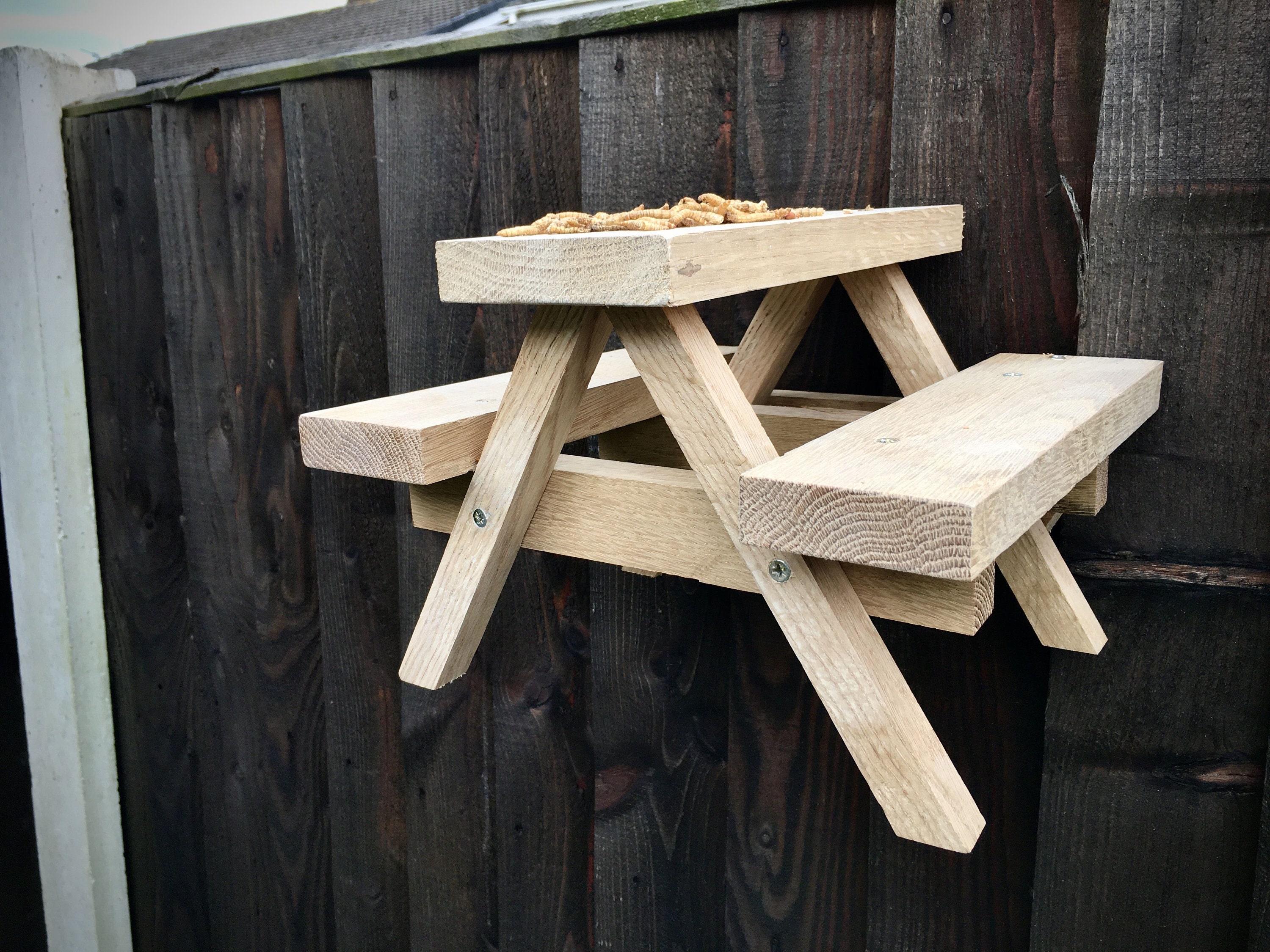 Handmade Wood Squirrel Picnic Bench Etsy