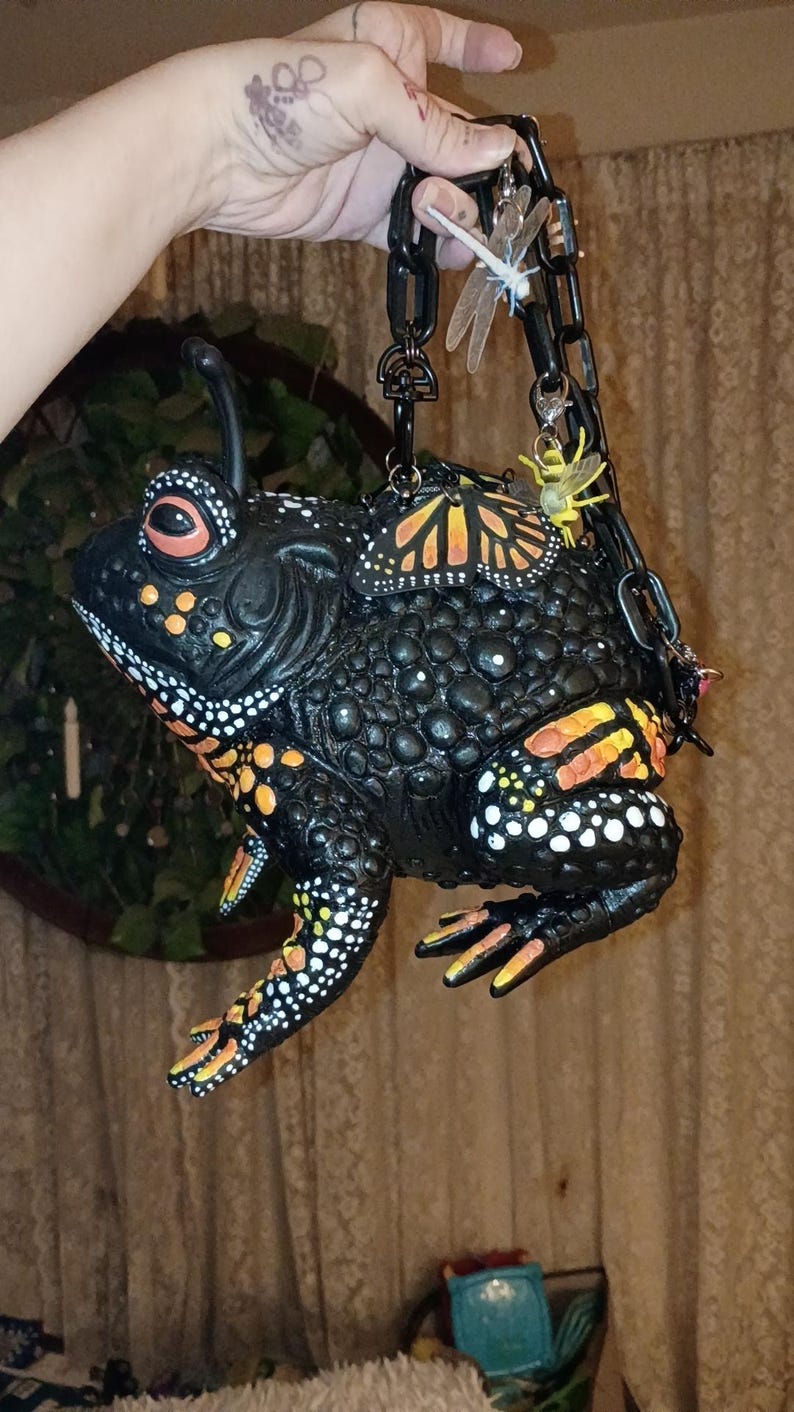 Toad Handbag I'm Toad-ally a Butterfly. Rubber Toad Frog Purse. Customizations ...