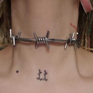 Barbed wire choker. FX Faux wire and spikes.