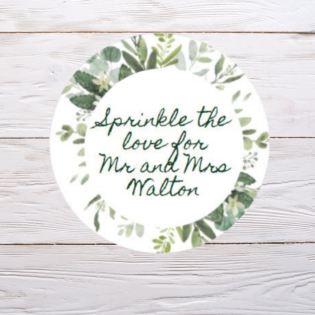 Personalised Round Wedding Confetti Sticker Sheets Etsy
