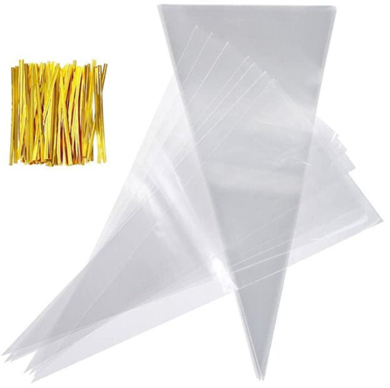 30x17cm Clear Cellophane Cone Treat Bags and Ties Etsy