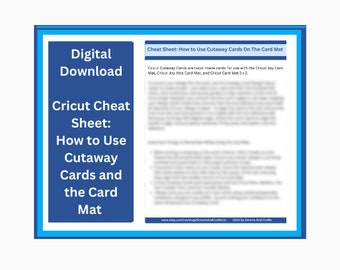 Cricut Cheat Sheet for Cutaway Cards on the Card Mat for the Joy, Joy Xtra, Explore and Maker Cutting Machines, Digital Download Cardmaking