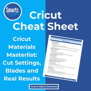 Cricut Materials Masterlist Cricut Materials Masterlist Digital Guide Explore Maker Cut Settings Blade Mat Tips DIY Craft Reference