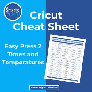 Guia de calor Cricut Easy Press 2: tabela de tempos e temperaturas, acessório para artesanato compatível com Cricut Maker e Cricut Explore Air.