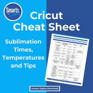 Sublimation Cheat Sheet with Times, Temperatures, Tips for 20+ Substrates, Digital Download, Sublimation Settings, Printable Craft Guide