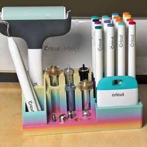Regenbogen Cricut-Werkzeug-Klinge und Marker Caddy, Cricut Craft Aufbewahrungs-Organizer, Zubehörhalter, unverzichtbares Cricut-Geschenk für Maker