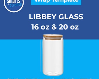 Sublimation Libbey glass wrap bundle, 16oz 20oz template set, can glass SVG PNG Files for Sublimation Crafting, digital download cut files,