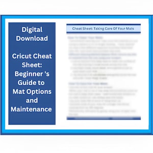 Aide-mémoire Cricut Types de tapis, Comment entretenir les tapis Guide de téléchargement numérique pour débutants pour Cricut Maker et explorez les conseils d'entretien des tapis Air Cricut