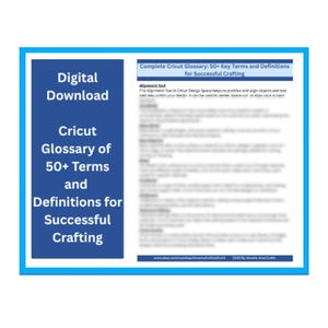 Komplettes Cricut-Glossar für Anfänger als digitaler Download, 50 Plus Cricut-Begriffe, Definitionsleitfaden, Spickzettel für Bastelprojekte