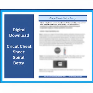 Cricut Spickzettel Spirale Betty Creation Digitaler Download, Schritt-für-Schritt-Tutorial, Bastelanleitung Cricut Projekt-Leitfaden Lustige Bastelideen