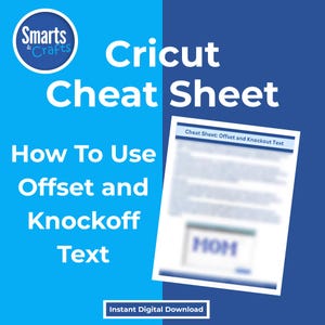 Folha de dicas para Knockout Text Cricut, instruções de offset para Cricut Maker Explore Air Joy, guia de artesanato digital passo a passo para download instantâneo