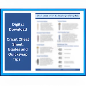 Cricut Cheat Sheet Blades Digitale download voor Explore Air, Cricut Maker, Snijmachinetips, Knutselen met vertrouwen, Cricut Crafting Guide