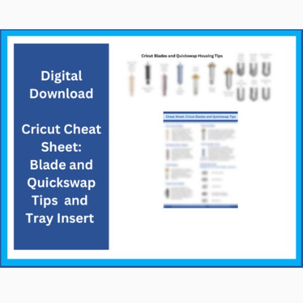 Cricut Cheat Sheet Blade Bundle Tray Storage Decal,  Ultimate Craft Organizer Digital Download for the Maker, Crafty Gifts