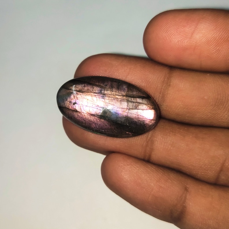 Awesome Labradorite purple Gemstone Cabochon Rare Quality Making Pendant Labradorite Gemstone Oval Shape 26.2 Cts Size 28x11x7 P1#307