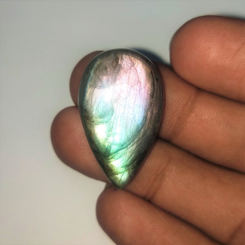 Amazing Purple Labradorite Gemstone Cabochon Rare Quality Making Pendant Labradorite Gemstone Pear Shape 28.5 Cts Size 27x17x7 P1#260