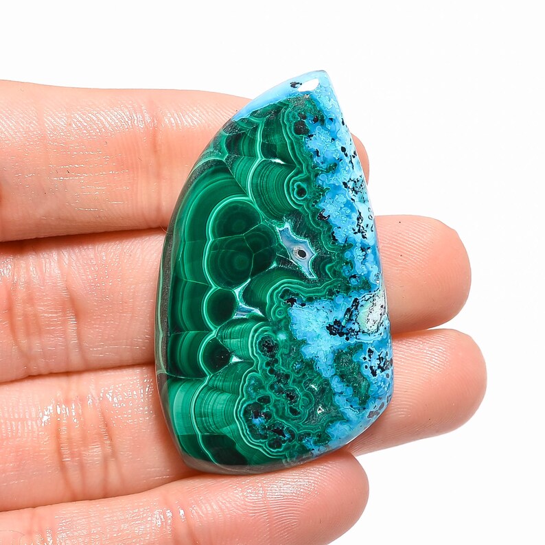 47X27X7 mm SG-32 Dazzling Top Grade Quality 100/% Natural Chrysocolla Malachite Fancy Shape Cabochon Loose Gemstone For Making Jewelry 97 Ct