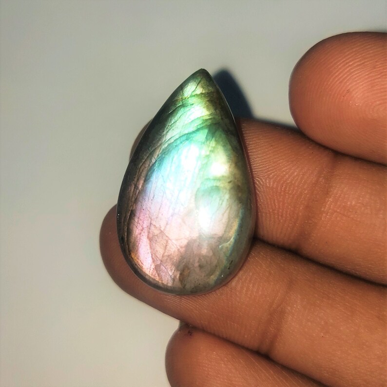Amazing Purple Labradorite Gemstone Cabochon Rare Quality Making Pendant Labradorite Gemstone Pear Shape 28.5 Cts Size 27x17x7 P1#260