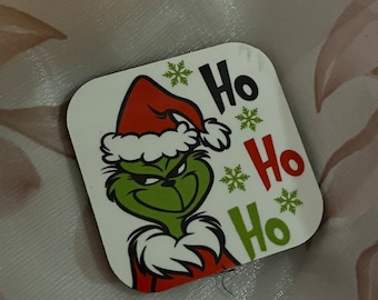 Ho Ho Ho! Grinch Christmas Magnet, Funny Magnet, Refrigerator Magnet, Stocking Stuffer, Grinchmas, Coworker Gift