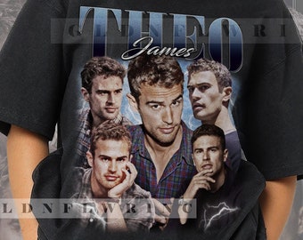 Theo James chemise cadeau vintage des années 90 rétro bootleg T-shirt hommage graphique t-shirt sweat unisexe FM659