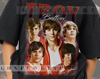 Troy Bolton Shirt Gift Vintage 90s Retro Bootleg T-shirt Homage Graphic Tee Sweatshirt Unisex FM634