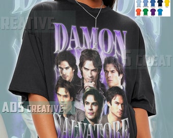 Chemise Damon salvatore limitée des années 90 tee vampire tshirt vintage style bootleg t-shirt vampire sweatshirt LAM3