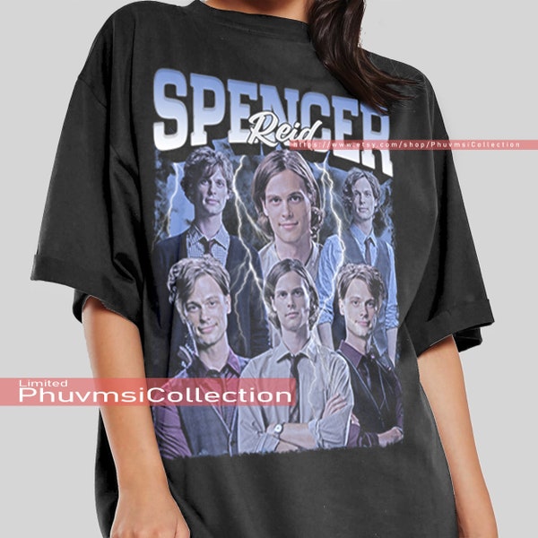 Spencer Reid Shirt Vintage Matthew Gray Gubler 90s Retro Spencer Reid T-Shirt unisex tee Bootleg 90s Retro P39