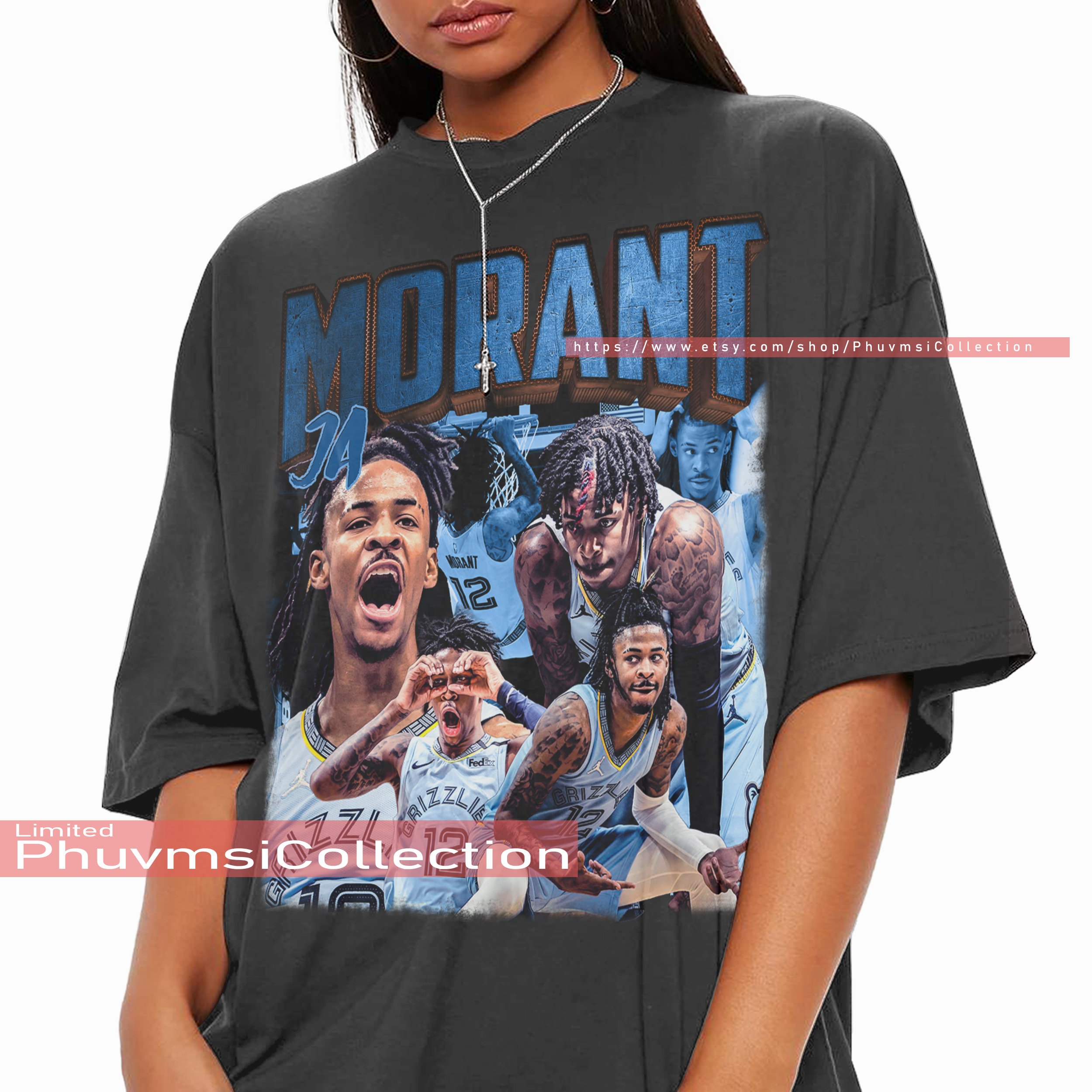 Ja Morant Shirt Merchandise Professional Basketball Player Vintage Bootleg  Vertical jump Basketball Tshirt 90s Unisex Sweatshirt SSK15