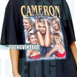 Cameron Diaz Shirt Unisex Tees Vintage Cameron Diaz T-Shirt Homage Bootleg Sweatshirt Retro Gor63