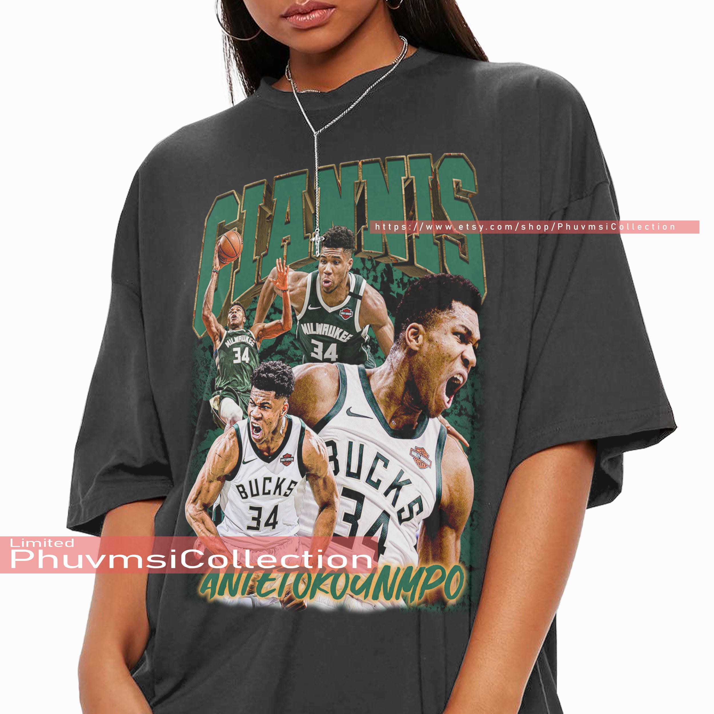 Giannis Antetokounmpo Shirt Merchandise Professional Players Basketball  Vintage Tshirt Classic Retro 90s Unisex Sweatshirt Hoodie GRD52