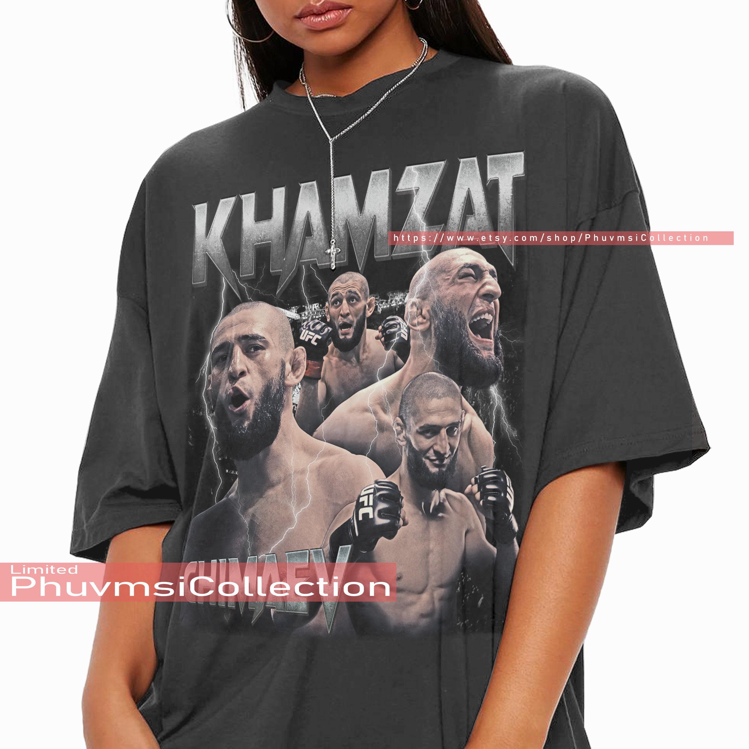 Discover Khamzat Chimaev shirt Merchandise Professional fighter Championship TShirt