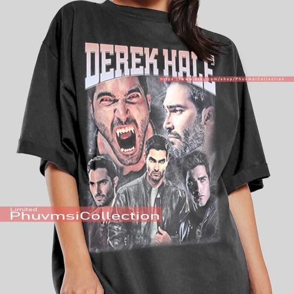 Derek Hale Shirt Actor, Tyler Hoechlin Vintage Teen Wolf  tshirt Movie Fan Classic Retro 90s Graphic Unisex Sweatshirt Hoodie Bootleg P91