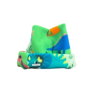 Berretto in pile patchwork a 4 punti fatto a mano