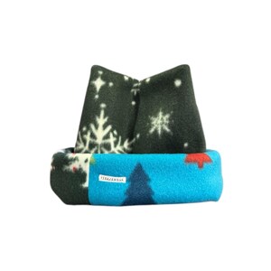 Handmade 4 point patchwork fleece beanie