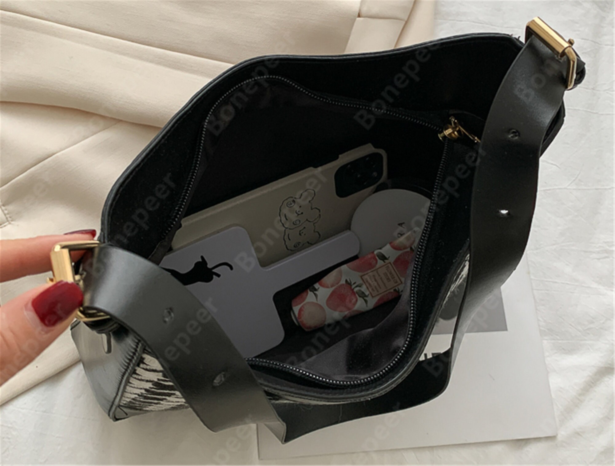 Y2K Fashion Houndstooth Shoulder Bag High Capacity Crossbody Etsy