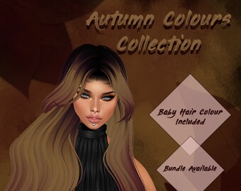 Colección Otoño _Pumpkin Spice_ Textura de Cabello Simple para Imvu, Second Life, Modelado 3D, Blender